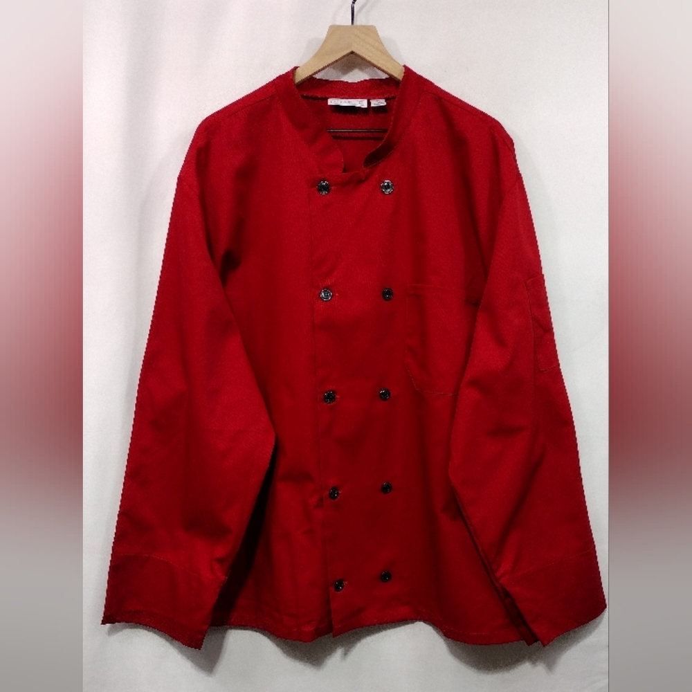 NWT Chefwear Button Jacket Mens 3X Red Workwear Restaurant Catering Business